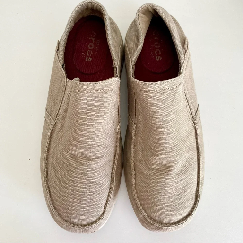CROCS Men's Beige Tan Slip-On Loafers